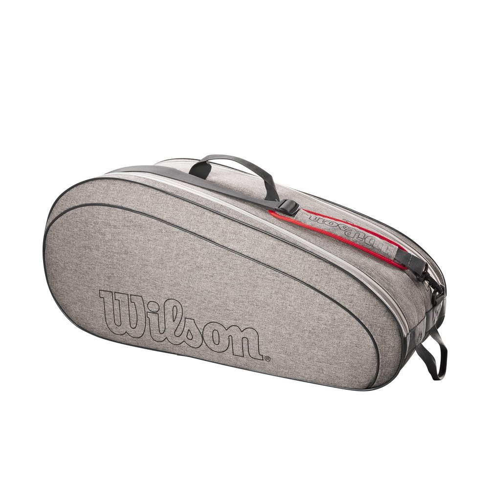 Wilson Team Tennis Racket Bag - Heather Grey, Holds up to 6 Rackets