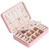 ArtsPavilion Small Jewelry Box, Portable Travel Jewelry Organizer Holder for Women Girls, Removable & Adjustable Storage Case for Rings Necklace Earrings Bracelets pink view 1