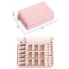 ArtsPavilion Small Jewelry Box, Portable Travel Jewelry Organizer Holder for Women Girls, Removable & Adjustable Storage Case for Rings Necklace Earrings Bracelets pink view 2