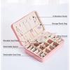 ArtsPavilion Small Jewelry Box, Portable Travel Jewelry Organizer Holder for Women Girls, Removable & Adjustable Storage Case for Rings Necklace Earrings Bracelets pink view 3