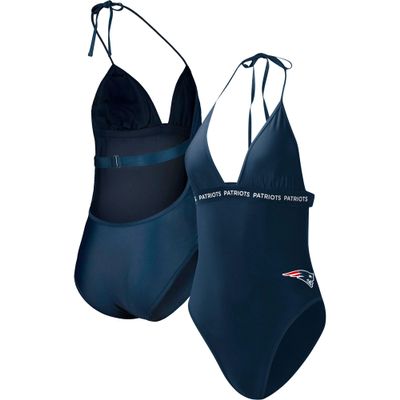 G-III Sports Women's Navy New England Patriots Full Count One-Piece Swimsuit