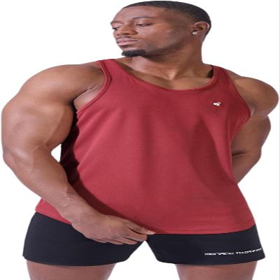 Jed North Men's Quick Dry Microfiber Bodybuilding Stringer Tank Top Weight-Training Y-Back Racerback,Maroon,XXX-Large