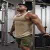 Jed North Men's Quick Dry Microfiber Bodybuilding Stringer Tank Top Weight-Training Y-Back Racerback,Khaki,Medium view 3