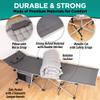 ZONETECH Folding Outdoor Camping Travel Cot and Pad -4 Pack Premium Quality Lightweight Portable Heavy Duty Adult & Kids w/Large Pocket and Cushion (Gray 4-Pack) view 2