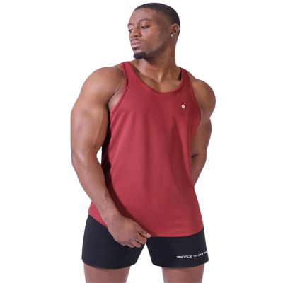 Jed North Men's Quick Dry Microfiber Bodybuilding Stringer Tank Top Weight-Training Y-Back Racerback,Maroon,Small