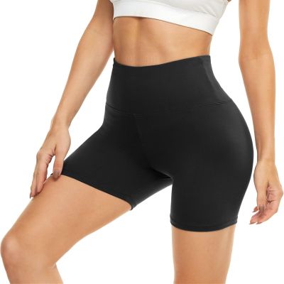 HIGHDAYS 5" Biker Shorts for Women-Black High Waist Compression Spandex