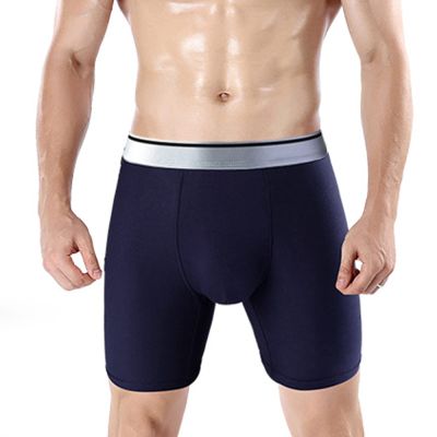 URROA Boxer Briefs Men Men's Extended Underwear Sports Fitness Pure Cotton Crotch Anti-wear Shorts,blue,XL