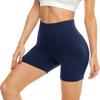 5 Biker Shorts for Women - High Waist Tummy Control Stretch Spandex Workout Yoga Running Gym Underwear, Navy Blue, Plus Size view 1