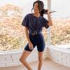 5 Biker Shorts for Women - High Waist Tummy Control Stretch Spandex Workout Yoga Running Gym Underwear, Navy Blue, Plus Size view 2