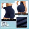 5 Biker Shorts for Women - High Waist Tummy Control Stretch Spandex Workout Yoga Running Gym Underwear, Navy Blue, Plus Size view 4