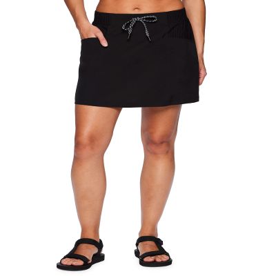 Avalanche Women's Quick Dry Woven Golf Hiking Skort with Pockets Black Ribbed Side S