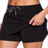 Avalanche Women's Quick Dry Woven Golf Hiking Skort with Pockets Black Ribbed Side S view 2