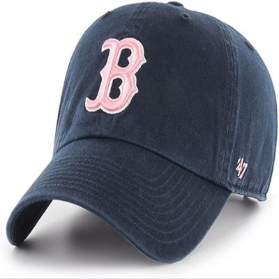47 MLB Navy Pink Clean Up Adjustable Hat Cap, Adult One Size - Boston Red Sox Navy Pink