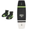 Ronix Boat Wakeboard 212062 | w/ Boots District 144 Black White Green view 1