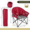 ARROWHEAD OUTDOOR Oversized Heavy-Duty Club Folding Camping Chair with Pocket, Cup Holder, Portable, Padded, Moon, Round, Saucer, Supports 330lbs, Carrying Bag view 3