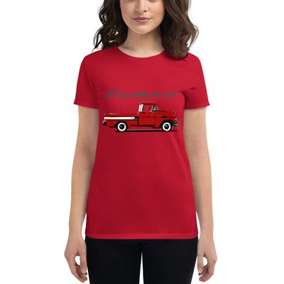 1957 Chevy Cameo Pickup Truck Antique Collector Custom Art Women's Short Sleeve t-Shirt