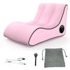 PHASFBJ Portable Lounger Chair with Built in Pump, Automatic Inflatable Couch, with backrest S-Shape Air Sofa Inflatable Couch, for Camping Beach Traveling Hiking Backyard,Pink