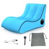 PHASFBJ Portable Lounger Chair with Built in Pump, Automatic Inflatable Couch, with backrest S-Shape Air Sofa Inflatable Couch, for Camping Beach Traveling Hiking Backyard,Blue view 1