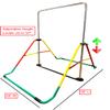 Iron Bar Gymnastics Bar for Kids, Height Adjustable Horizontal Kip Bar Home Junior Training Bar, Children Expandable Gymnastic Bar Jungle Gym Monkey Bars Folding Gymnastic Equipment Playground, Green view 3