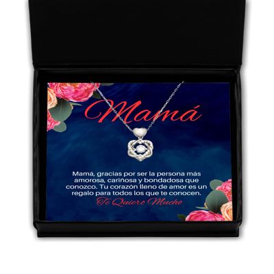 Regalo con Amor para Mama - Gracias por ser la Persona mas Amorosa y bondadosa que conozco - Pendiente de Corazon de Plata para madres