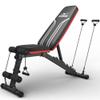 FLYBIRD Foldable Weight Bench with Resistance Bands, 8 Backrests Fast Adjustable FID for Home Gym Full Body Workout, Easy to Storage for Small Apartment view 1
