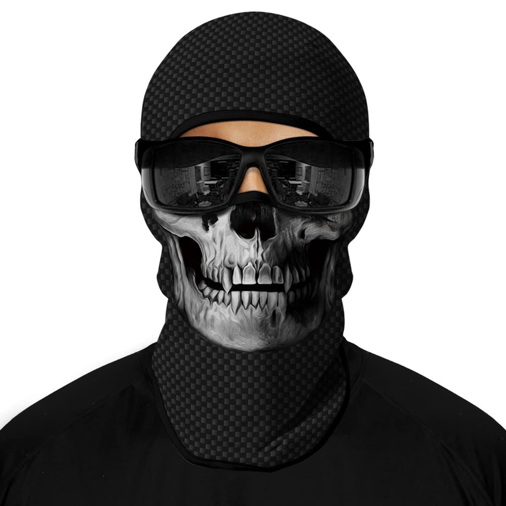 3D Balaclava Ski Mask Motorcycle Full Face Mask Outdoor Tactical Hood Headwear Mask Ghosts Skull Mask Men Women for HalloweenStyle k
