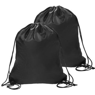 Sliverdew 2 Pcs Black Drawstring Backpack Bags Sports Cinch Sack String Bags Drawstring Gym Bag Draw String Backpack Bulk Swimming String Bags