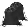 Sliverdew 2 Pcs Black Drawstring Backpack Bags Sports Cinch Sack String Bags Drawstring Gym Bag Draw String Backpack Bulk Swimming String Bags view 1