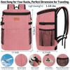 Camping Cooler Backpack 30 Cans, Soft Backpack Coolers Insulated Leak Proof Travel Cooler Bag Waterproof Lunch Picnic Beach Work Trip Thermal Drink Beverage Beer Bag Coral Red view 3