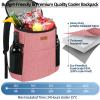 Camping Cooler Backpack 30 Cans, Soft Backpack Coolers Insulated Leak Proof Travel Cooler Bag Waterproof Lunch Picnic Beach Work Trip Thermal Drink Beverage Beer Bag Coral Red view 4