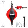 Double End Punching Bag Kit | PU Leather Punching Ball Set with Adjustable Cords, Pump, Double End Bag Boxing Equipment for Home and Gym - Leather Boxing Ball Kit, Boxing Equipment, Floor to Ceiling view 1