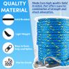 Premium Anchor Rope 50 ft x 3/8 inch, Solid Braid MFP Anchor Line, Marine Rope with Thimble & Shackle - Blue/Yellow view 4