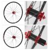 ZECHAO Carbon Fiber Wheelsets,26/27.5/29 * 1.5-2.4" Aluminium Alloy 9/10/11 Speed Disc Rim Brake Cycling Wheelsets (Color : Red hub, Size : 27.5inch) view 3