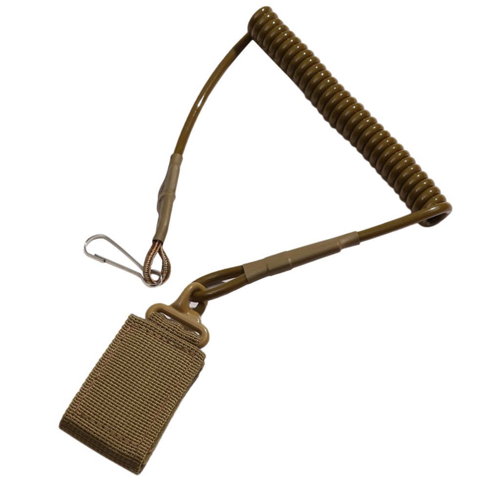 DAMAJI Tactical Elastic Lanyard Practical Security Leash, Khaki