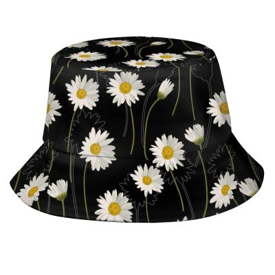 Unisex Daisy Flower Bucket Hat Beach Sun Hat Aesthetic Fishing Hat for Men Women Teens