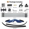 60 Inch Black Hunter Recurve Bow 20-60lbs Takedown Archery Bow Set Right Hand Bow and Arrow Adult for Outdoor Hunting Target Practice (35LBS) view 2