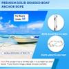 Premium Anchor Rope 100 ft x 3/8 inch, Solid Braid MFP Boat Anchor Rope with Thimble & Shackle - White/Black view 2