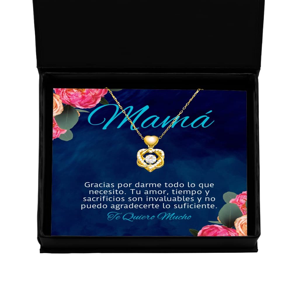 Cadena de Amor para Mama - Gracias por darme todo lo que necesito. Tu Amor, Tiempo y sacrificios Son invaluables y no puedo agradecerte lo suficiente. Pendiente de Corazon de oro para madres