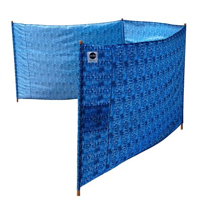 Tide-Dye Elite Beach Recycled Polyester Rip-Stop Extra Tall 42" Lightweight Windscreen, Privacy Screen, Wind Blocker, Free Matching Shoulder Bag (New Mahogany Wood Poles)