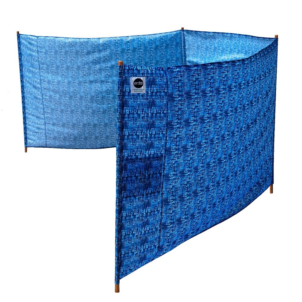 Tide-Dye Elite Beach Recycled Polyester Rip-Stop Extra Tall 42" Lightweight Windscreen, Privacy Screen, Wind Blocker, Free Matching Shoulder Bag (New Mahogany Wood Poles)