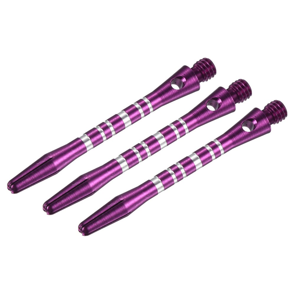PATIKIL 45mm Aluminum Dart Shafts, Medium 2BA Thread Dart Stems Dart Accessories Throwing Fitting for Steel Tip - 3 Pack (Silver Tone, Purple)