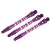 PATIKIL 45mm Aluminum Dart Shafts, Medium 2BA Thread Dart Stems Dart Accessories Throwing Fitting for Steel Tip - 3 Pack (Silver Tone, Purple) view 1