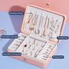 ArtsPavilion Small Jewelry Organizer Box, Travel Jewelry Case for Women Teen Girls, Portable Jewellery Storage Boxes Holder for Necklaces Rings Bracelets pink view 3