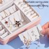 ArtsPavilion Small Jewelry Organizer Box, Travel Jewelry Case for Women Teen Girls, Portable Jewellery Storage Boxes Holder for Necklaces Rings Bracelets pink view 4