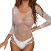 POZCMJM Lingerie for Women Teddy Babydoll Crotchless Women's Plus Size Stockings Fishnet See Through White Lingerie view 1