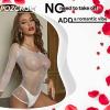 POZCMJM Lingerie for Women Teddy Babydoll Crotchless Women's Plus Size Stockings Fishnet See Through White Lingerie view 3