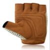 BTR BORN TO RACE Men's Chauffeur Half Finger Padded Gloves Bus Driving Motorbike Cycling Gym Training Wheelchair Gloves Cotton Crochet Back (White/Brown, M) view 4