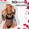POZCMJM Lingerie for Women Long Sleeve Bodysuit Plus Size Nightwear Sleepwear Mesh Lace Black Exotic view 3