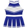 iiniim Women's Schoolgirls Cheer Leader Costume Fancy Dress Cheerleading Outfits Top with Pleated Mini Skirt Blue A Small view 4