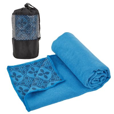 Yuilgdo Yoga Towels, Non Slip Hot Yoga Mat Towel with Grip Dots,Super-Absorbent Soft Microfiber Yoga Blanket for Pilates, Fitness and Workout 72inch x 24inch (Blue)